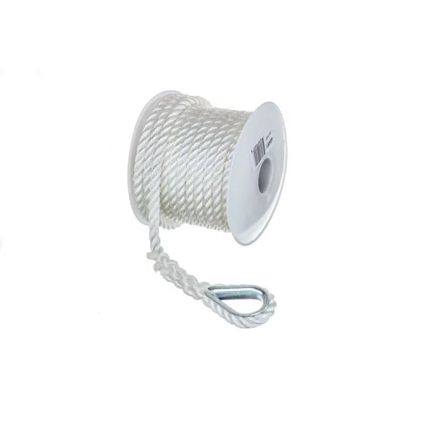 Seachoice 40691 3-Strand Twisted Nylon Anchor Line - White, 3/8" x  50' - Image 3