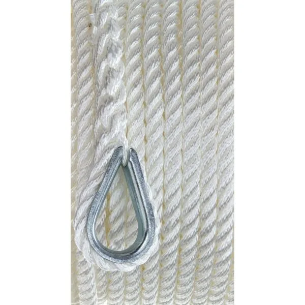 Seachoice 40691 3-Strand Twisted Nylon Anchor Line - White, 3/8" x  50' - Image 2