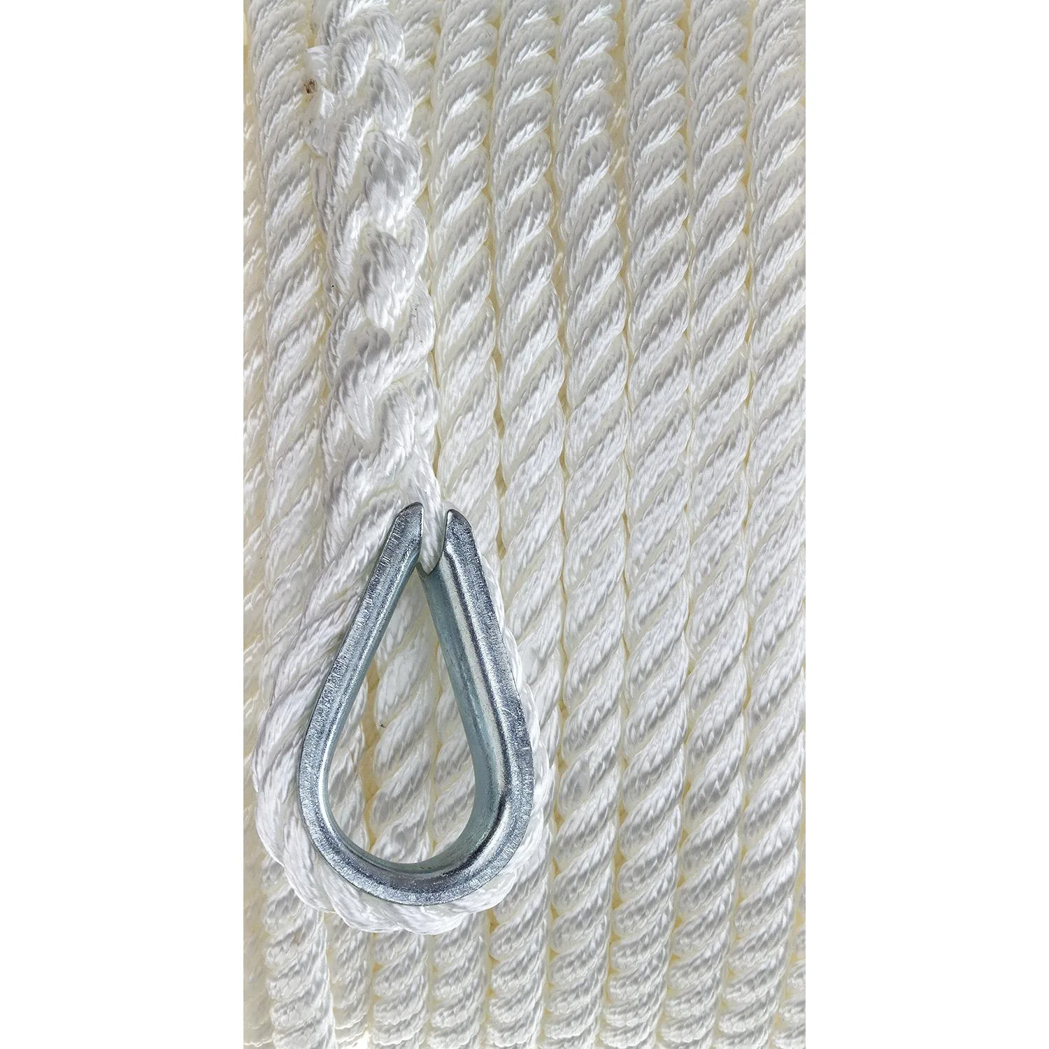 Seachoice 40691 3-Strand Twisted Nylon Anchor Line - White, 3/8" x  50' - Image 2