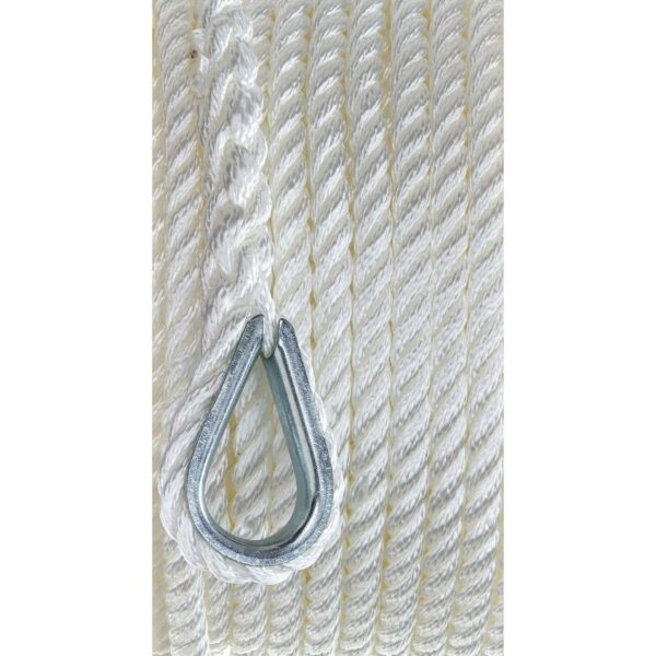 Seachoice 40711 3-Strand Twisted Nylon Anchor Line - White, 3/8" x 100' - Image 4