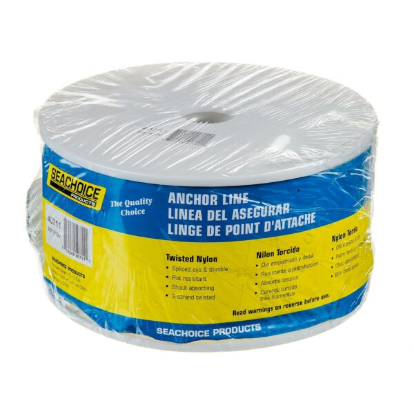 Seachoice 40711 3-Strand Twisted Nylon Anchor Line - White, 3/8" x 100' - Image 5