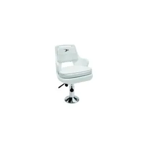 Wise Standard Pilot Chair Package With Chair, Cushions, 12 to 18" Adjustable Pedestal and Seat Slide - White