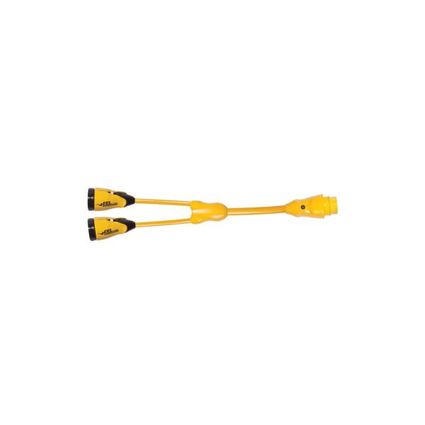 Marinco EEL "Y" Adapter Dock Side Male 30A 125V Locking to Boat Side Female 2-30A/125V Locking With Sealing Collar System - Image 4